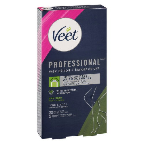 Veet - Easy-Gel Wax Strip for Body & Legs - Fragrance with Green Tea, Dry Skin