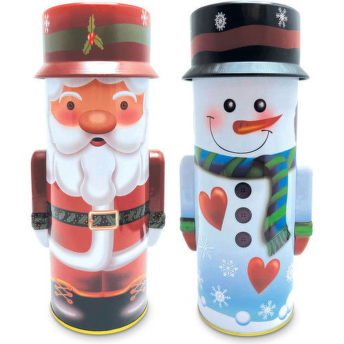 Fantastik Season - Christmas Charactre Tin Cannister, Santa or Snowmen