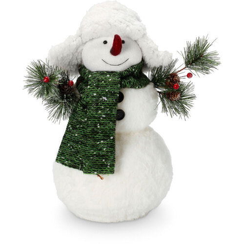 Holiday Collection - Snowman W/Hat Decor 13in