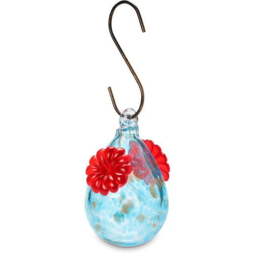 Artglass - Blue Hummingbird Feeder 4.7In