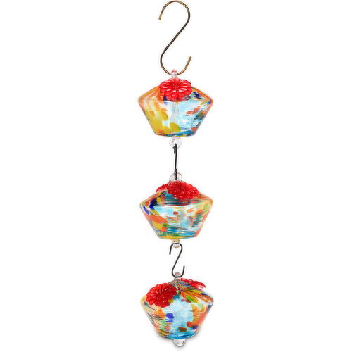 Artglass - 3Pc Hummingbird Feeder 19.6In