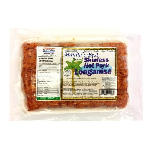 Pinoyfoods - Longanisa Skinless Hot Pork