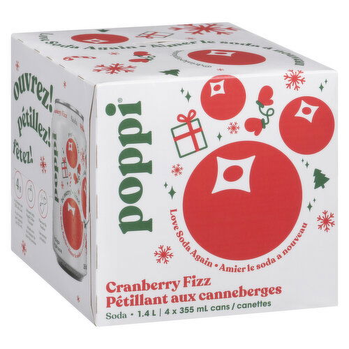 Poppi - Prebiotic Soda, Cranberry Fizz, 355mL