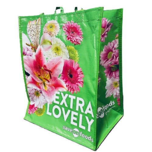 Lovely - Bag Reusable - With large colourful flowers
