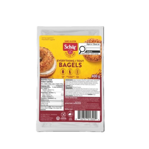 Schar - Gluten Free Everything Bagels, 4 Pack