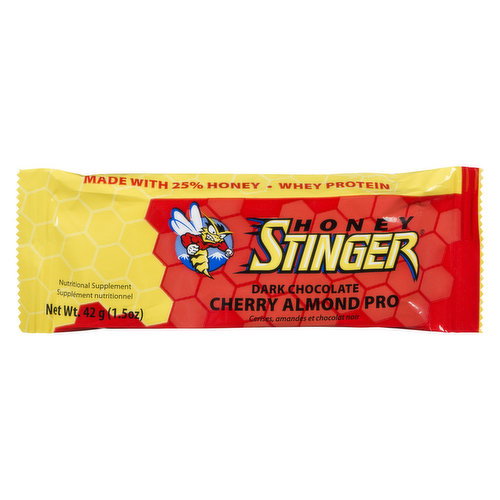HONEY STINGER - Protein Bar - Dark Chocolate Cherry Almond Pro