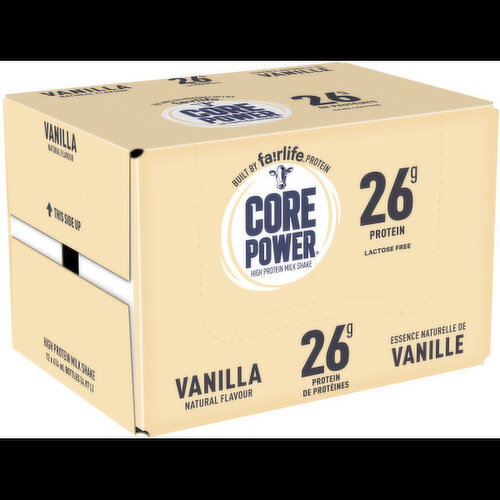 Core Power - High Protein Lactose Free Vanilla Milk Shake - 12x414mL