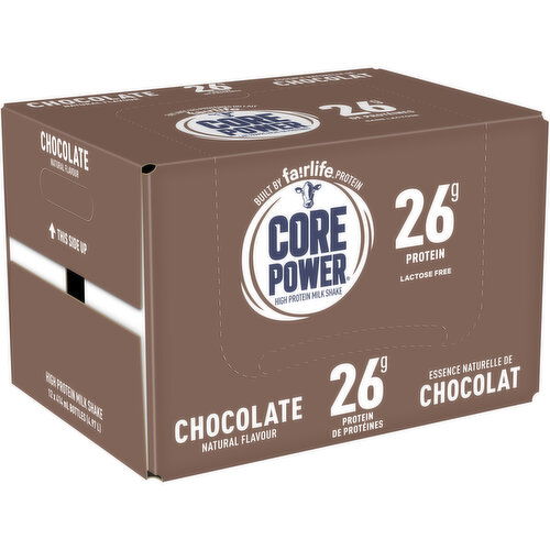 Core Power - High Protein Lactose Free Chocolate Milk Shake, 12x414mL