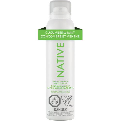 Native - Aerosol-Free Spray Deodorant, Cucumber & Mint