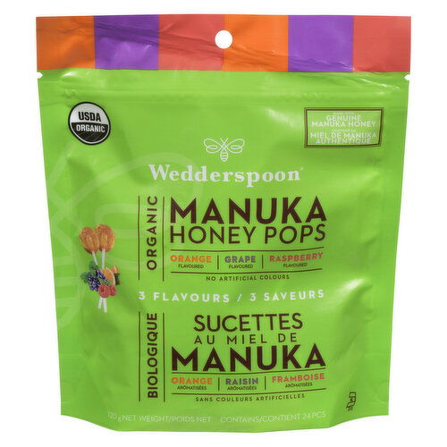 Wedderspoon - Organic Manuka Honey Pops - Variety Pack