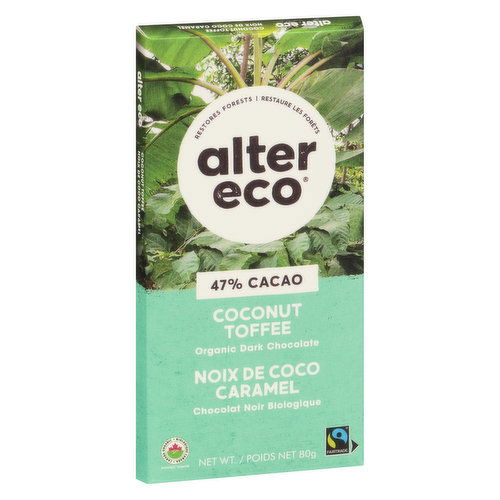 Alter Eco - Bar Dark Chocolate Coconut Toffee 47%