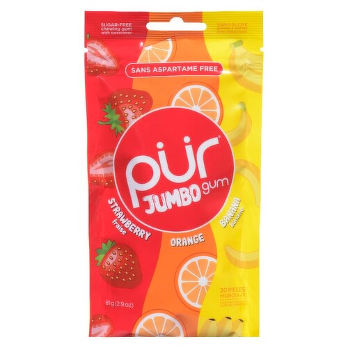 PUR - Strawberry Orange Banana Jumbo Gum