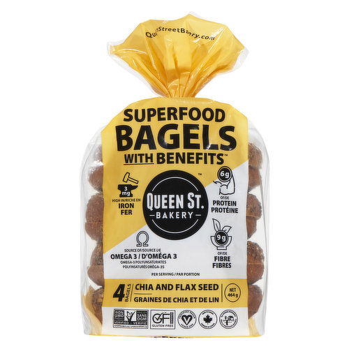 Queen St Bakery - Chia & Flax Seed Superfood Bagels