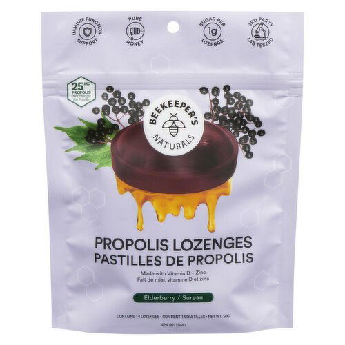 Beekeeper's Naturals - Propolis Lozenges Elderberry