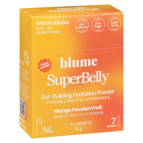 Blume - SuperBelly Mango Passionfruit Hydration Powder, 7 Pack