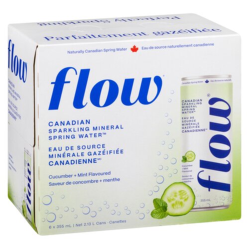 flow - Sparkling Mineral Spring Water - Cucumber & Mint