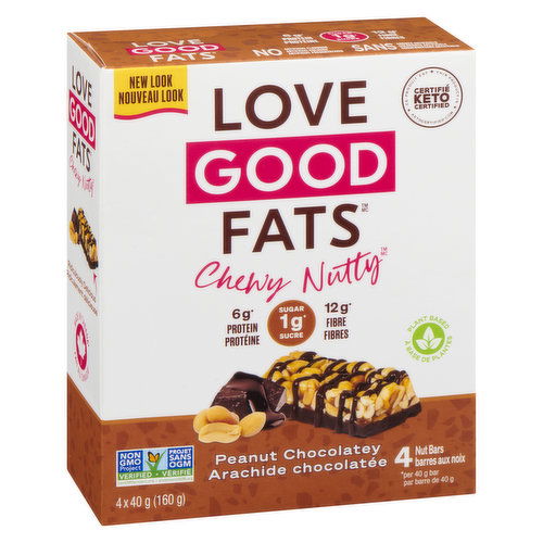 LOVE GOOD FATS - Chewy Nutty Bar Peanut Chocolatey