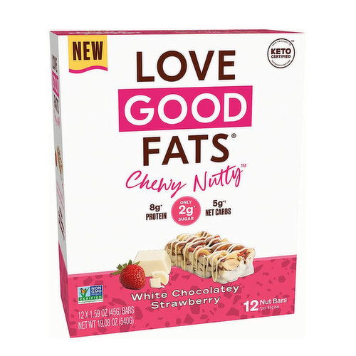 Love Good Fats - Chewy Nutty White Chocolate Strawberry Bar