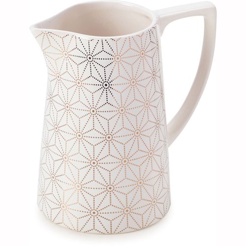 Milk Jug - Sware Wht Milk Jug W/Gld Des 6IN