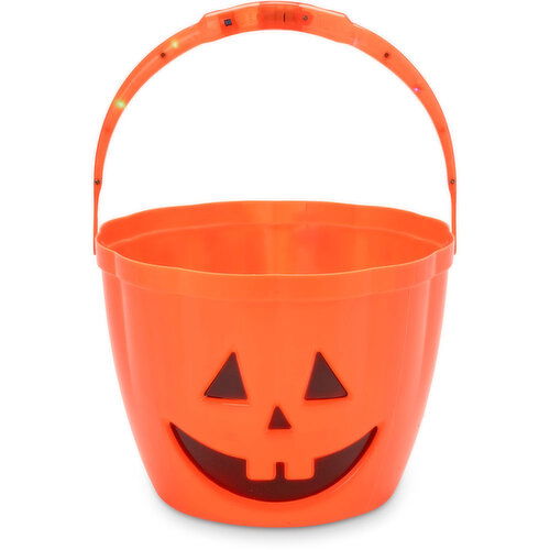 Halloween - Trick or Treat Bucket - LED Orange