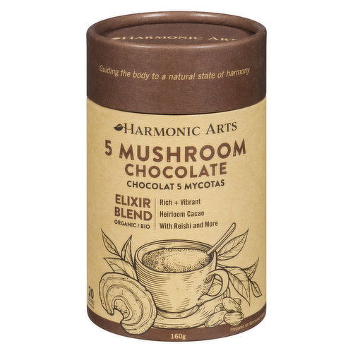 Harmonic Arts - 5 Mushroom Drink Chocolate Superfood Upgrade Blend