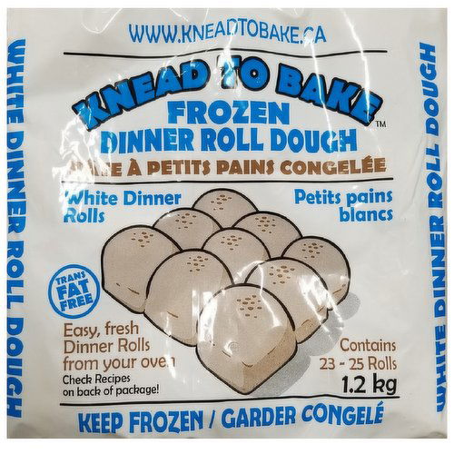 Knead To Bake - Frozen Dinner Roll Dough - White