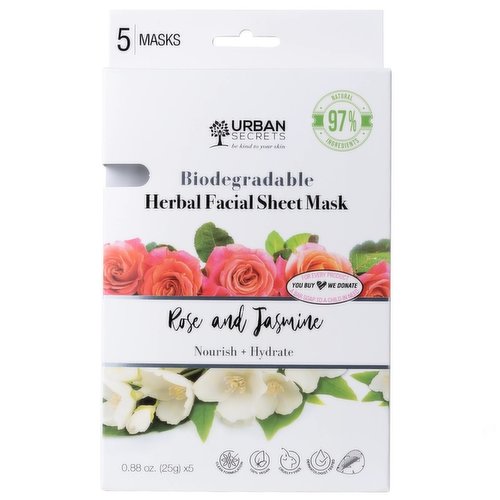 URBAN SECRETS - Rose & Jasmine Herbal Sheet Mask