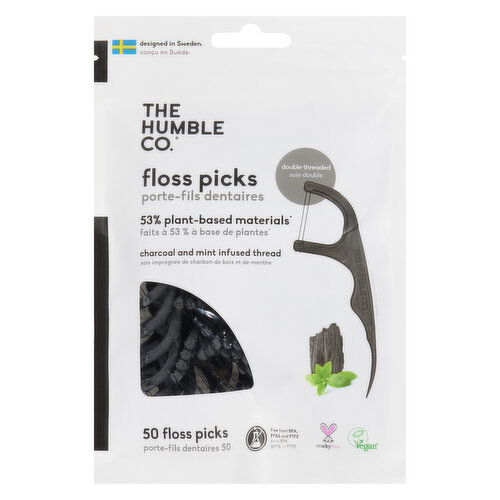 HumbleCo - Dental Floss Picks Charcoal
