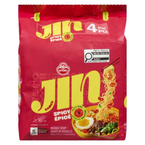OTTOGI - Jin Ramen (Spicy), 4 Pack