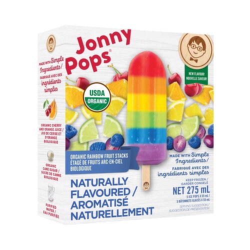 JonnyPops - Organic Rainbow Fruit Stacks Water Pops