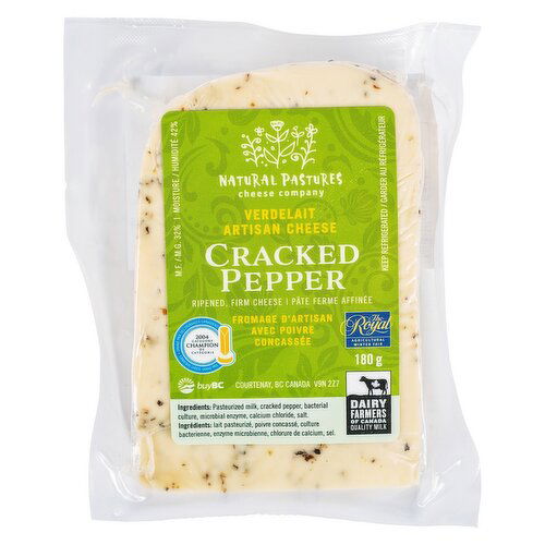 Natural Pastures - Cracked Pepper Verdelait Artisan Cheese