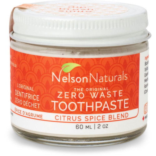 Nelsons Naturals - Zero Waste Toothpaste Citrus Spice Blend