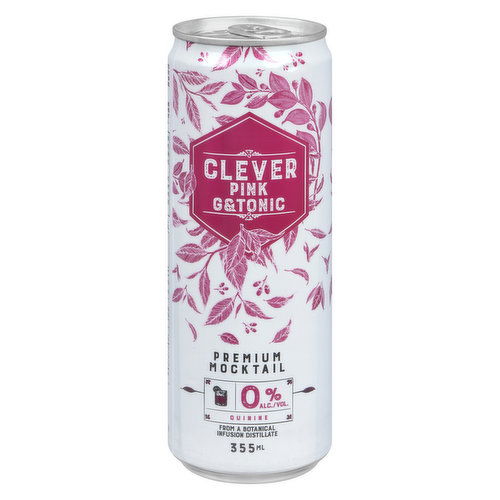 Clever - Pink G & Tonic Premium Mocktail Non Alcoholic