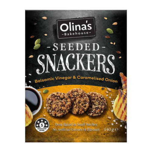 Olina's Bakehouse - Seeded Snackers Vinegar Caramelized Onion Organic