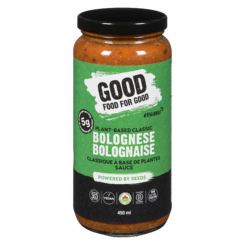 Good Food For Good - Classic Organic Bolognese Pasta Sauce