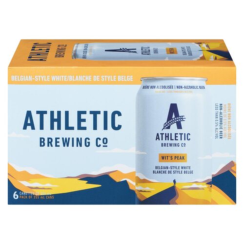 Athletic Brewing Co - Non-Alcoholic Beer Belgian-Style White Wit's Peak, 355 mL
