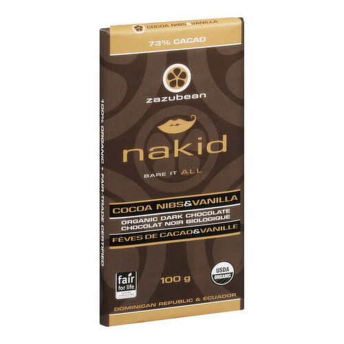 Zazubean - Dark Chocolate Nakid Cocoa Nibs & Vanilla