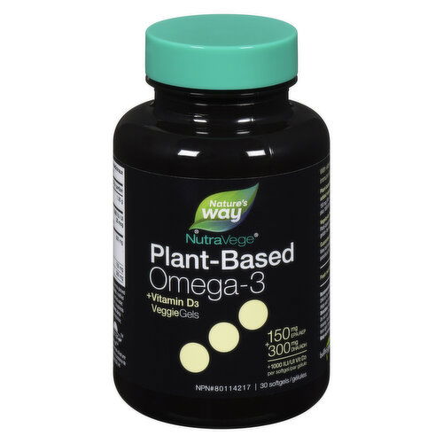 NutraVege - Omega-3 + D3 VeggieGels Fresh Mint