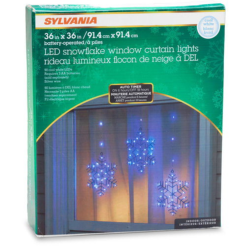 Sylvania - LED Snowflake Window Curtain Lights 36 Inch