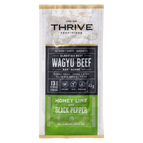 Thrive Provisions - Honey Lime & Black Pepper Wagyu Beef Bar