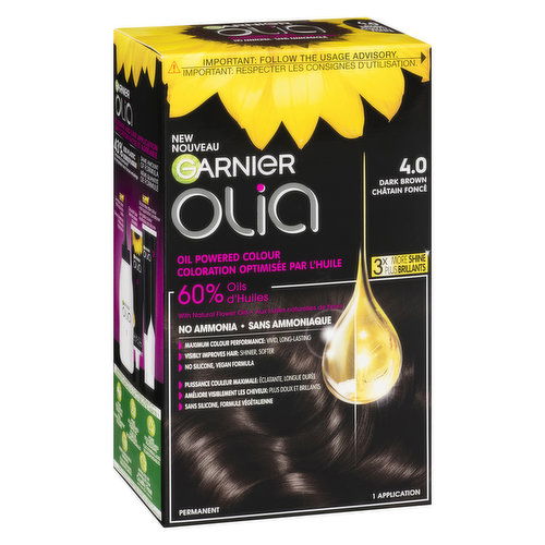 Garnier - Olia Permanent Hair Colour - 4.0 Dark Brown