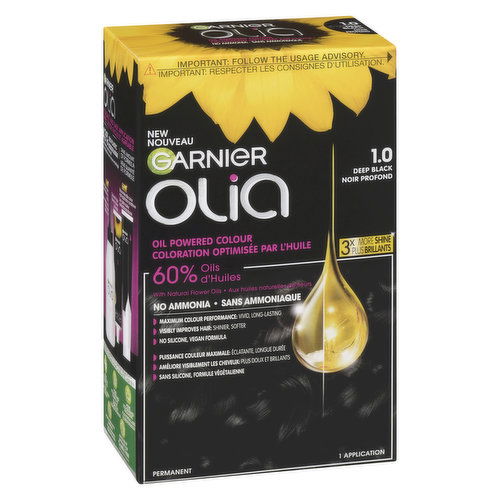 Garnier - Olia Permanent Hair Colour - 1.0 Night Black