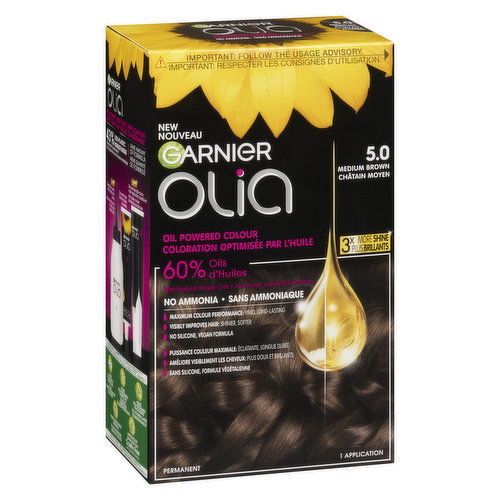 Garnier - Olia Permanent Hair Colour - 5.0 Brown