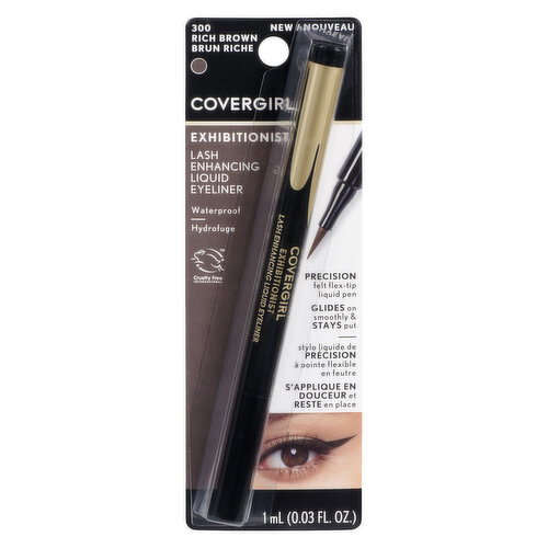 Cover Girl - Exhibitionist Lash Enhancing Liquid Eyeliner Rich Brown