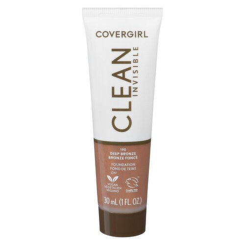 COVERGIRL - Clean Invisible Foundation - 190 Deep Bronze