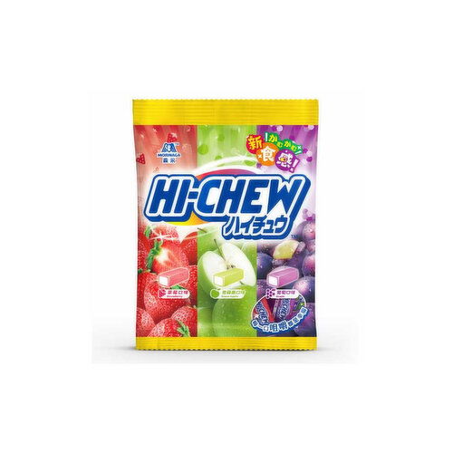 Hi Chew - Mixed Fruits Flavours, Grape, Green Apple, Strawberry