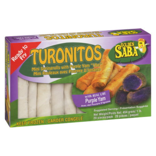 Golden Saba - Turonitos Mini Ube Purple Yam Spring Rolls
