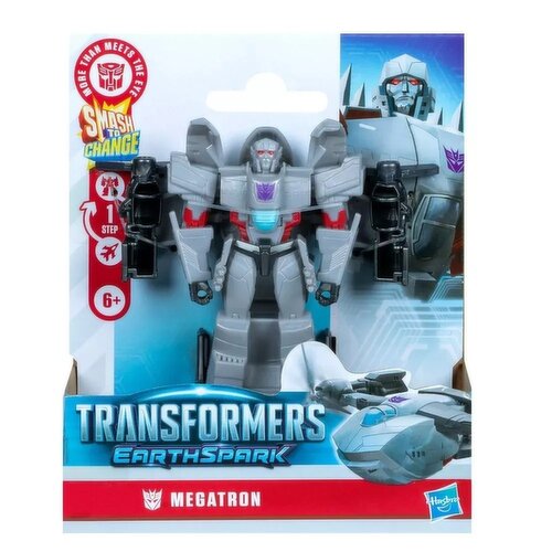 Transformers - Earth Spark 1-Step Smash Changers Megatron Action Figure, 4 Inch