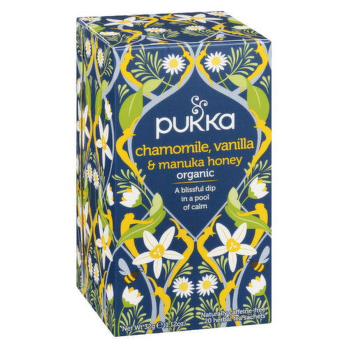 Pukka Tea - Organic Herbal Tea Bags, Chamomile Vanilla & Manuka Honey