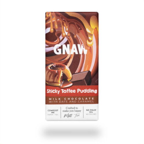 GNAW - Milk Chocolate Bar - Sticky Toffee Pudding